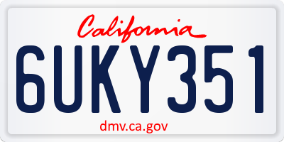 CA license plate 6UKY351