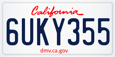 CA license plate 6UKY355