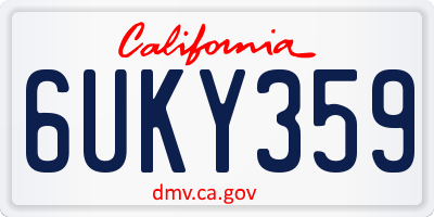 CA license plate 6UKY359