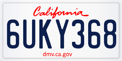 CA license plate 6UKY368