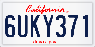 CA license plate 6UKY371