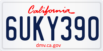 CA license plate 6UKY390