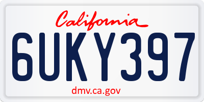 CA license plate 6UKY397