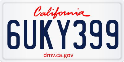 CA license plate 6UKY399