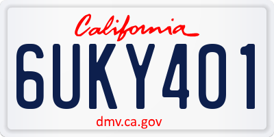 CA license plate 6UKY401
