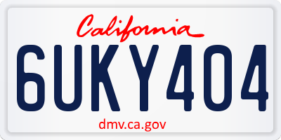 CA license plate 6UKY404