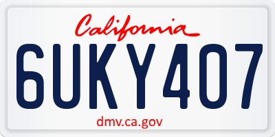 CA license plate 6UKY407