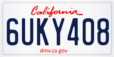 CA license plate 6UKY408
