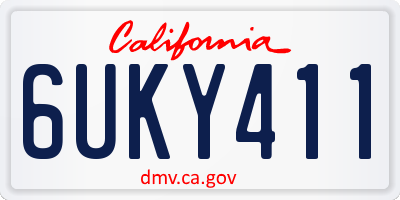 CA license plate 6UKY411