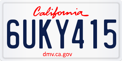CA license plate 6UKY415