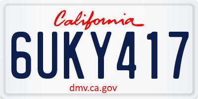 CA license plate 6UKY417
