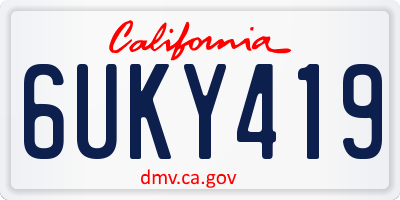 CA license plate 6UKY419
