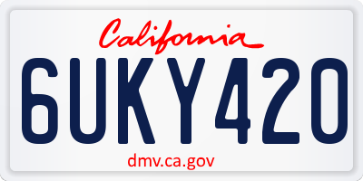 CA license plate 6UKY420