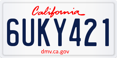 CA license plate 6UKY421