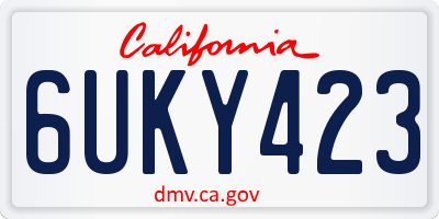 CA license plate 6UKY423