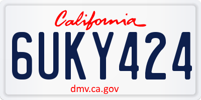 CA license plate 6UKY424