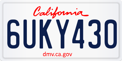CA license plate 6UKY430