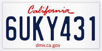 CA license plate 6UKY431