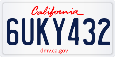 CA license plate 6UKY432