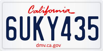 CA license plate 6UKY435