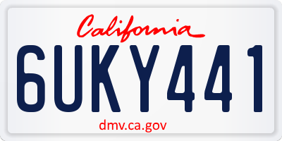 CA license plate 6UKY441