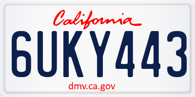 CA license plate 6UKY443