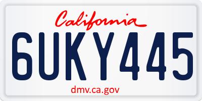 CA license plate 6UKY445