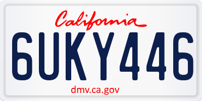 CA license plate 6UKY446