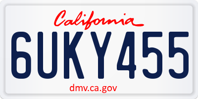 CA license plate 6UKY455