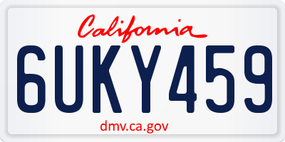 CA license plate 6UKY459