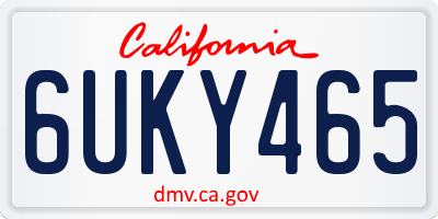 CA license plate 6UKY465