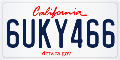CA license plate 6UKY466