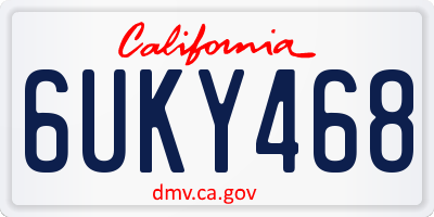 CA license plate 6UKY468