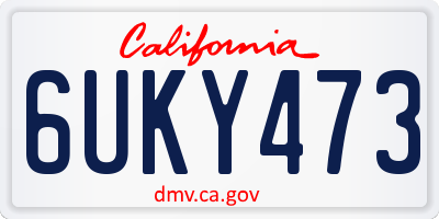 CA license plate 6UKY473