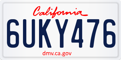 CA license plate 6UKY476