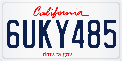 CA license plate 6UKY485