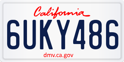 CA license plate 6UKY486