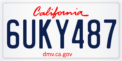 CA license plate 6UKY487