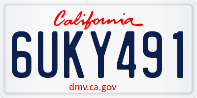 CA license plate 6UKY491