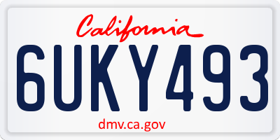 CA license plate 6UKY493