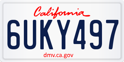 CA license plate 6UKY497