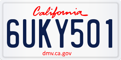 CA license plate 6UKY501