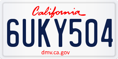 CA license plate 6UKY504