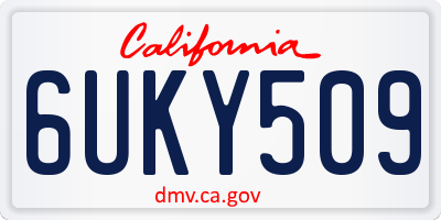 CA license plate 6UKY509
