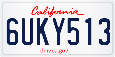 CA license plate 6UKY513