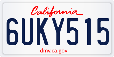 CA license plate 6UKY515