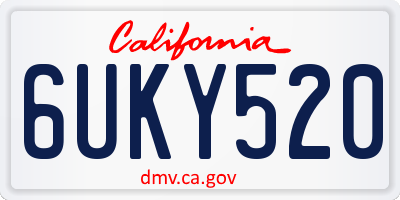CA license plate 6UKY520