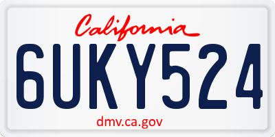 CA license plate 6UKY524