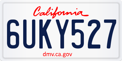 CA license plate 6UKY527