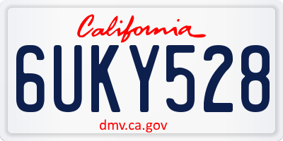 CA license plate 6UKY528